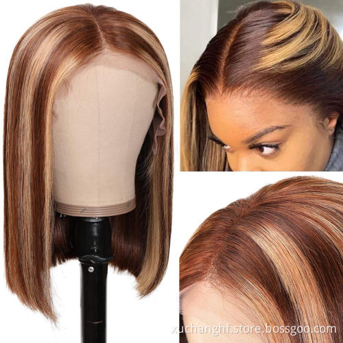 Wholesale 10a 12a space brazilian guarantee hair vendor short bob cut super double drawn ombre 1b 27 cheap pixie curl weave wigs